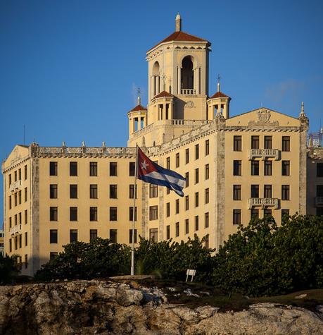 Hotel Nacional and Cuban flag, Havana, Cuba
