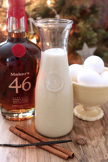 Homemade Vanilla Eggnog with Bourbon