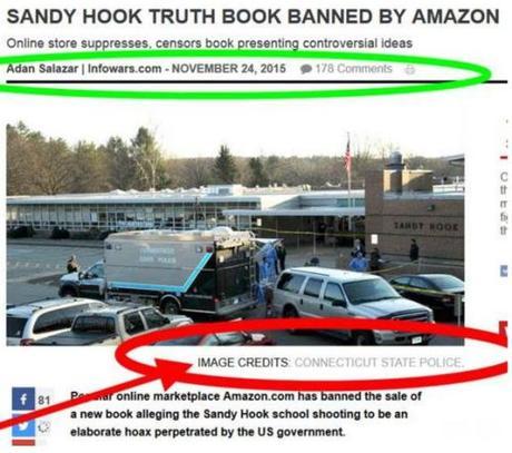 InfoWars article on Amazon ban of Nobody Died at Sandy Hook
