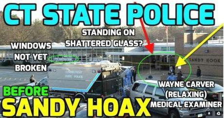 CT state police relaxing at Sandy Hook school