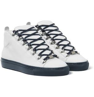 The Slightly Lighter Shade Of Night:  Balenciaga Arena Leather High-Top Sneakers
