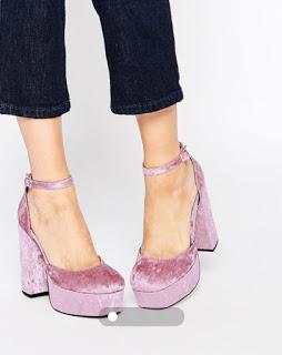 Asos Pablo heels in dusky pink velvet