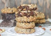 Nutella Stuffed Oatmeal Hazelnut Chocolate Chip Cookies