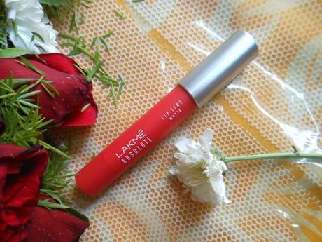 Lakme Absolute Lip Pout Matte Tint - Raving Red : Review, Swatch, Look