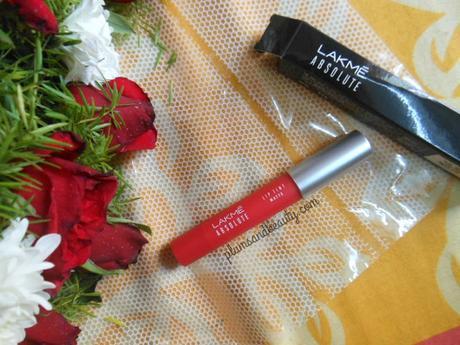 Lakme Absolute Lip Pout Matte Tint - Raving Red : Review, Swatch, Look