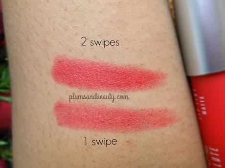 Lakme Absolute Lip Pout Matte Tint - Raving Red : Review, Swatch, Look