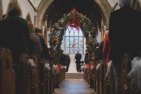 Corfe Castle Church Winter Wedding