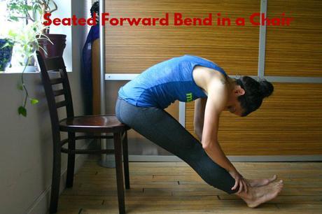 Seated forward bend in a chair