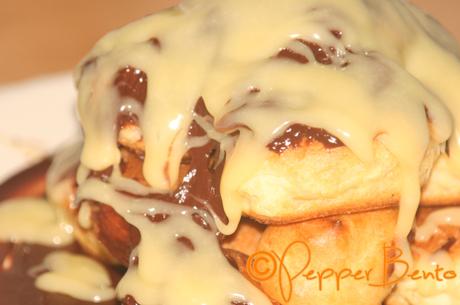 Cream Filled Profiteroles with White & Milk Chocolate Ganache CU 3