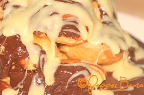 Cream Filled Profiteroles with White & Milk Chocolate Ganache CU 2