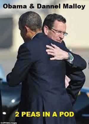 Dannel Malloy hugs Obama