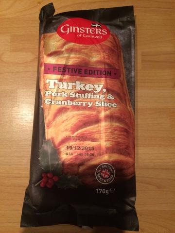 Today's Review: Ginsters Turkey, Pork Stuffing & Cranberry Slice