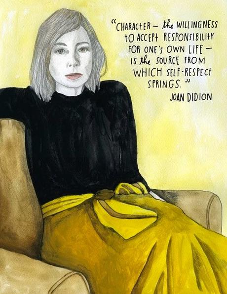 Portrait Of Joan Didion By Lisa Congdon