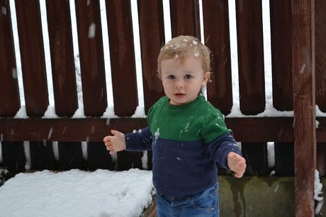 Touching snow for the first time