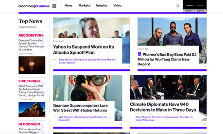 Bloomberg Business: how the new homepage looks