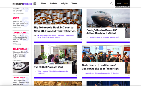 Bloomberg Business: how the new homepage looks