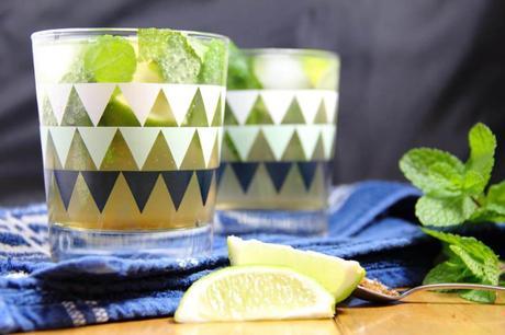 Coconut Water Mojitos with fresh mint and lime