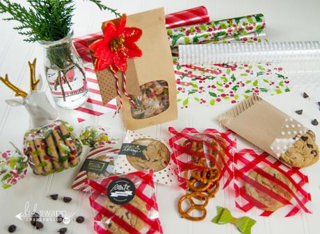 baking cookies or giving treats this season? here are a few fun ways to wrap them with cellophane...