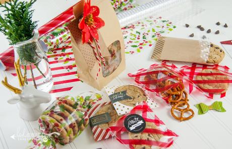 baking cookies or giving treats this season? here are a few fun ways to wrap them with cellophane...