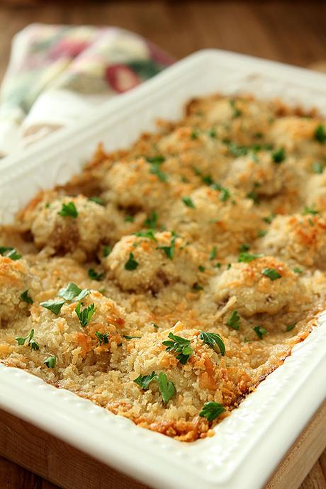 Baked Mushrooms in a Parmesan Cream Sauce