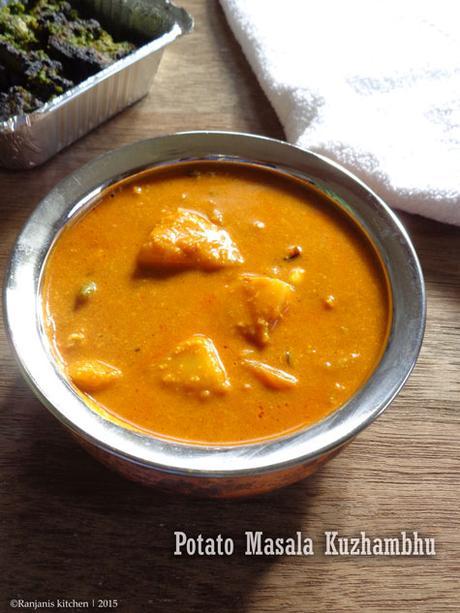 Potato Masala Kuzhambhu | Kuzhambhu recipes Potato Masala Kuzhambhu