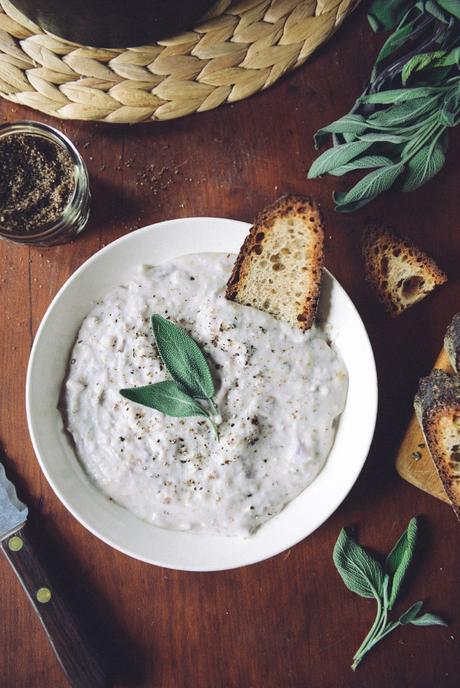 Creamy Potato Cabbage Soup with Sage // www.WithTheGrains.com