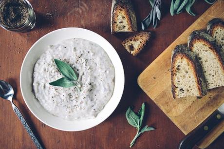 Creamy Potato Cabbage Soup with Sage // www.WithTheGrains.com