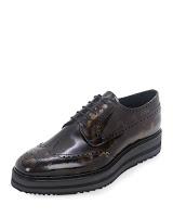 Creep On By: Prada Camo-Print Wing-Tip Derby Shoe