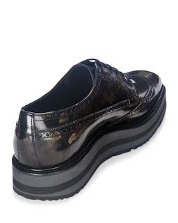 Creep On By: Prada Camo-Print Wing-Tip Derby Shoe