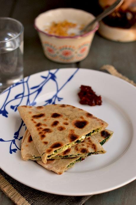 Palak Paneer Paratha