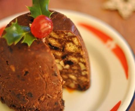 Chocolate Tiffin Christmas Puddings