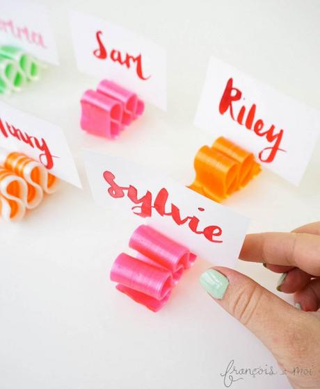 Candy Ribbon Place Cards | Francois et Moi