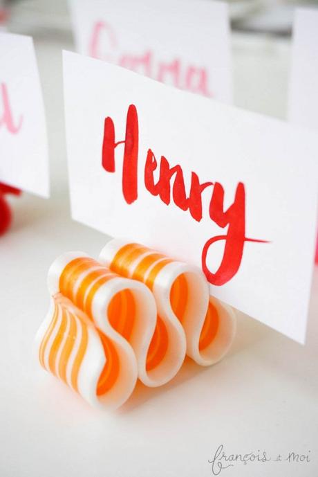 Candy Ribbon Place Card DIY | Francois et Moi