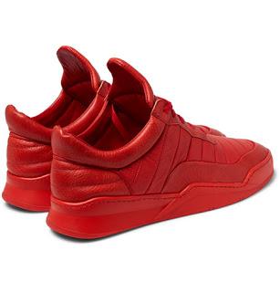 Seeing Red:  Filling Pieces Low-Top Fuse Leather Sneakers