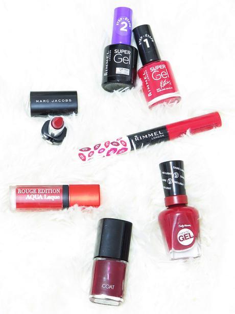 festive red lip and nail options rimmel london marc jacobs le marc lip creme supergel nail polish provocalips bourjois rouge edition aqua laquw sally hansen miracle gel coat nail polish