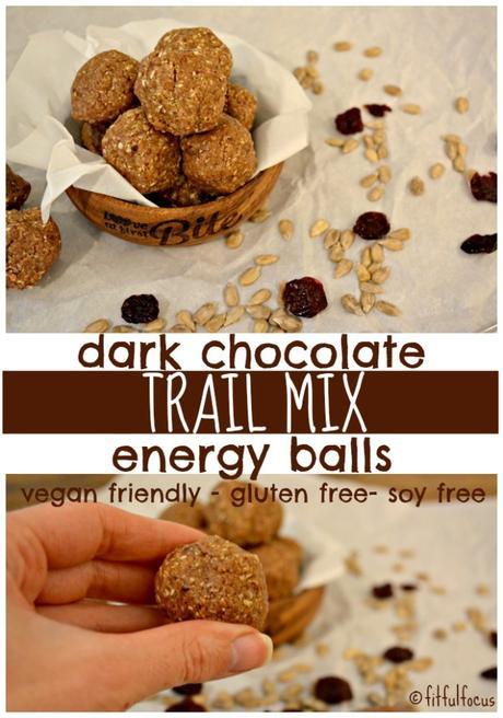 Dark Chocolate Trail Mix Energy Balls | Snacks | Soy Free | Gluten Free | Vegan | No Bake Recipes