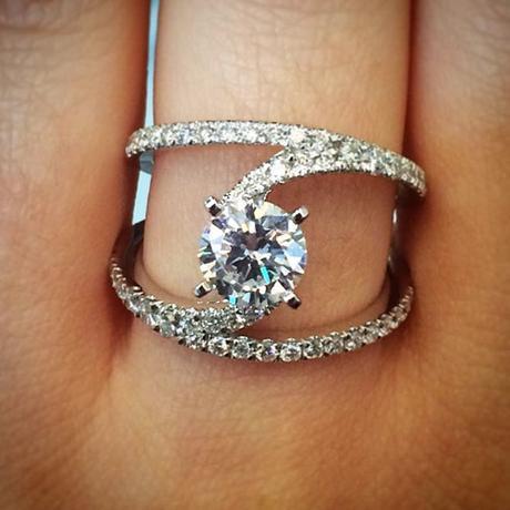 Split shank diamond engagement ring