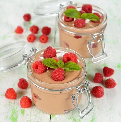Chocolate Mousse with Raspberries