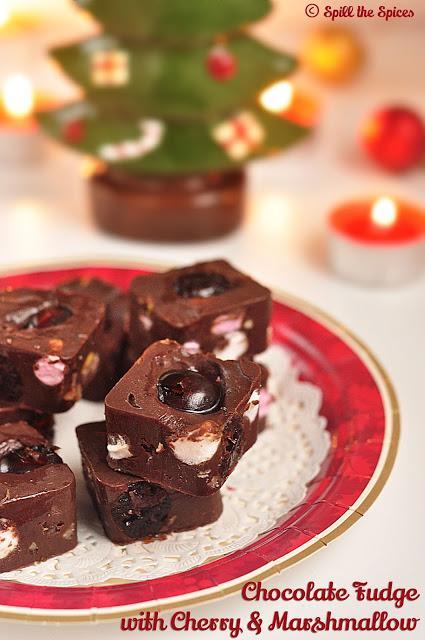 Cherry Marshmallow Chocolate Fudge