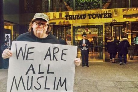 Michael Moore Invites People Around to Write ‘We Are All Muslim’