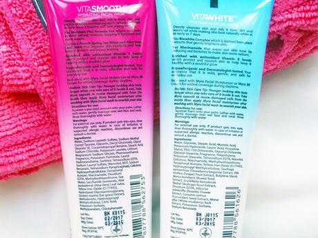 New & Improved Myra VitaSmooth and VitaWhite Facial Wash
