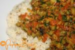 Spicy courgettes and fragrant rice