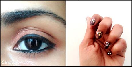 Indian Party Outfit and Makeup, nail art, eyemakeup