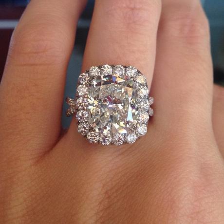 Huge cushion cut halo