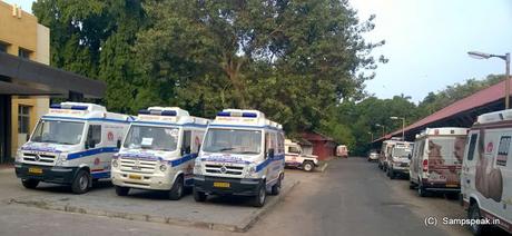 Chennai city traffic ~ caring for life saving 108 Ambulance