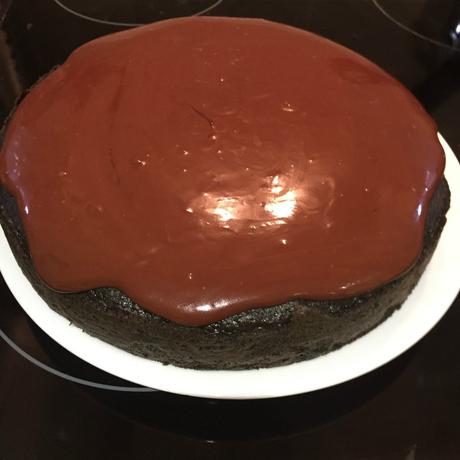 Black Sesame Cake with Chocolate Ganache