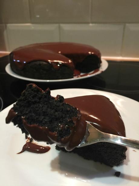 Black Sesame Cake with Chocolate Ganache