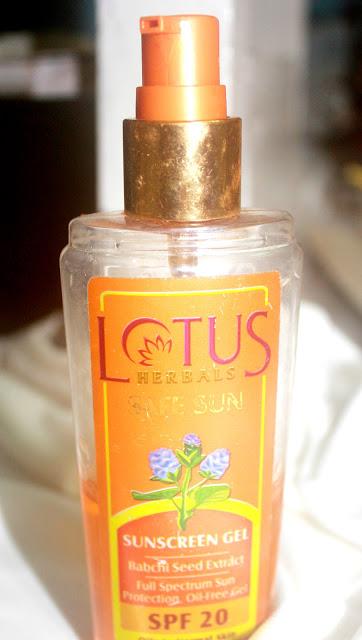 Lotus Herbals Safe Sun SunScreen Gel SPF 20 Review