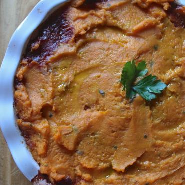 Sweet Potato + Mushroom Vegetarian Shepherd's Pie