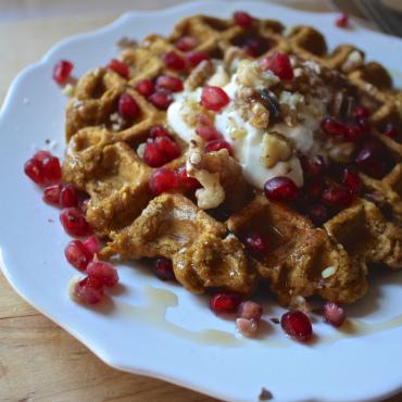 Pumpkin Spelt Waffles